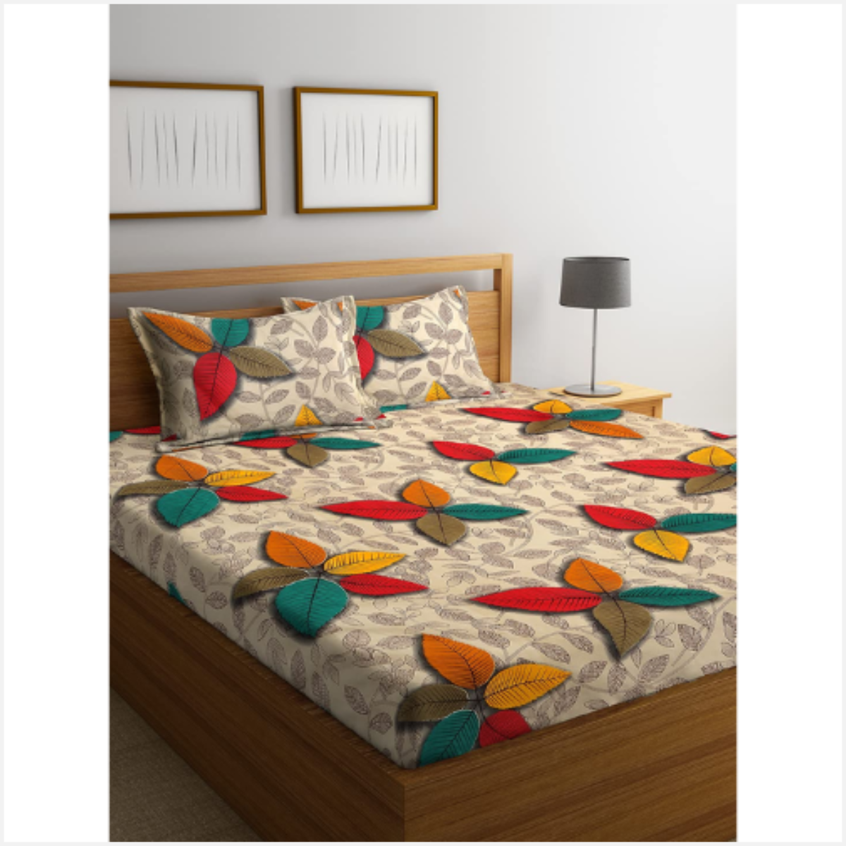 Home Sizzler 210 TC Microfibre 3D Floral Multi Double Bedsheet 