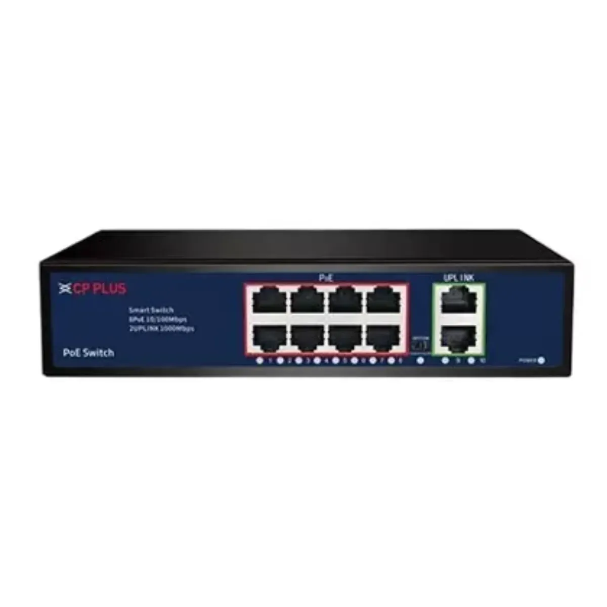 CP-DNW-HPU8G2-96-v3 CP Plus 8 Port UP link Giga Poe Switch With 8 PoE Ports + 2 Gigabit 