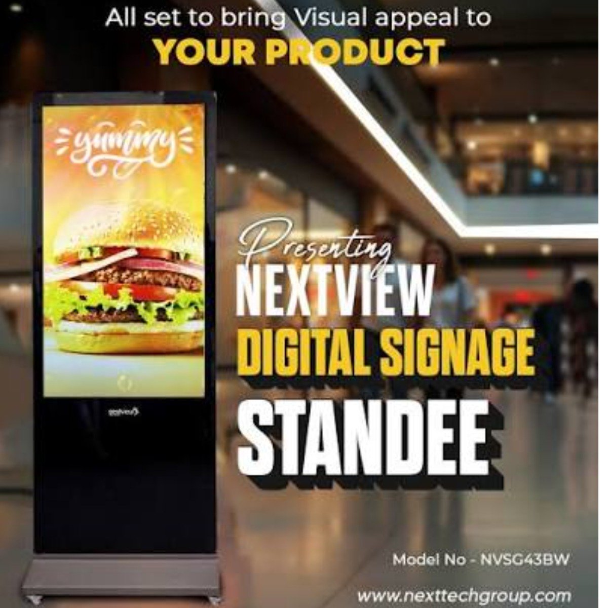 Nextview Smart Digtal Signage Standee 32" to 55" Inch Display Board 