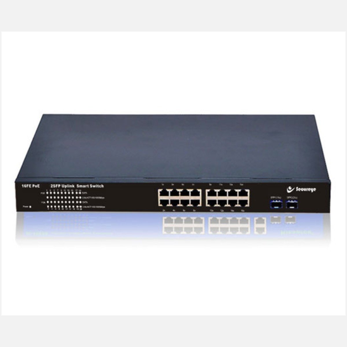 S-16GE-2UG-1UF-NB Secureye – Full Giga PoE Switch with 16 GE + 2 SFP Ports & 250W Power