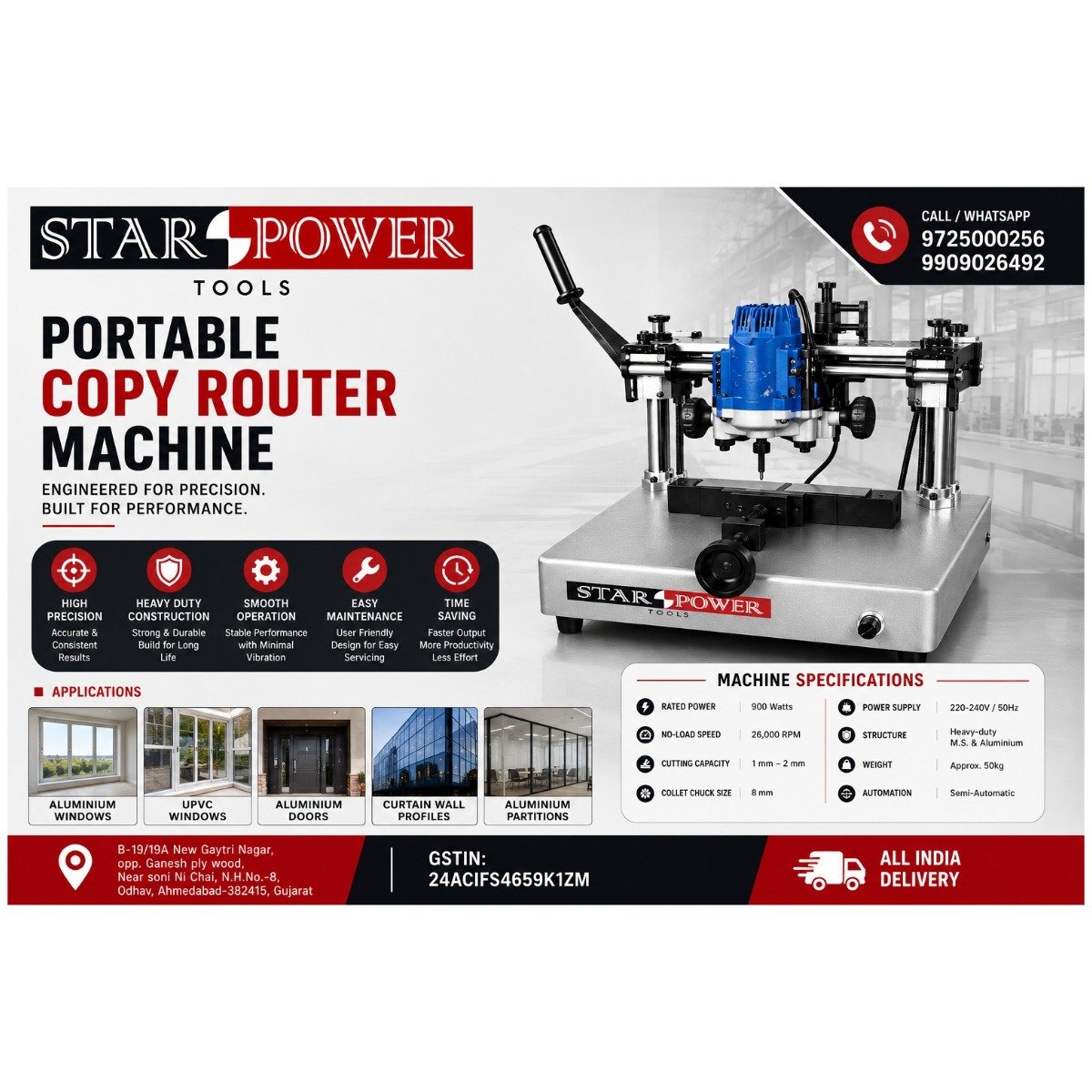 Aluminium Copy Router Machine 